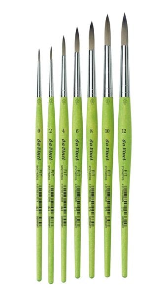 Produktbild: da Vinci Pinsel Fit f&uuml;r Schule und Hobby, elastische Synthetik, gr&uuml;n, rund, Serie 373 Gr. 6