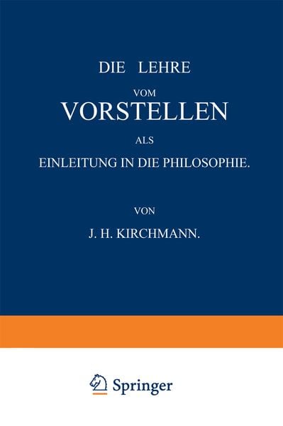 Produktbild: Die Lehre vom Vorstellen als Einleitung in die Philosophie