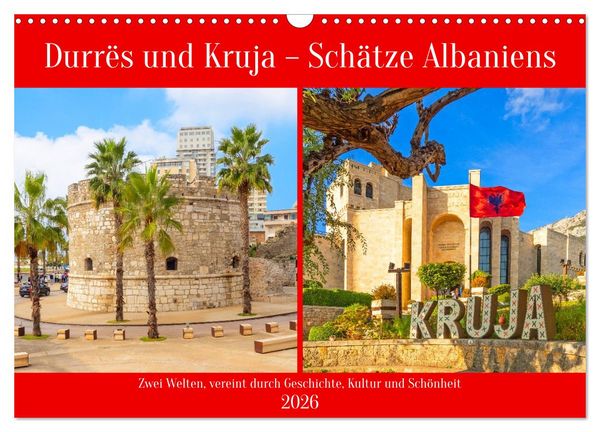 Produktbild: Durr&euml;s und Kruja &ndash; Sch&auml;tze Albaniens (Wandkalender 2026 DIN A3 quer), CALVENDO Monatskalender