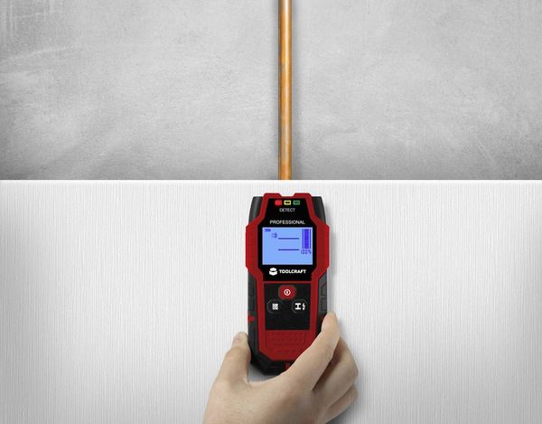 Produktbild: TOOLCRAFT Ortungsger&auml;t TO-9627699 Ortungstiefe (max.) 120mm Geeignet f&uuml;r Holz, eisenhaltiges Metall, nicht eisenhaltiges Metall