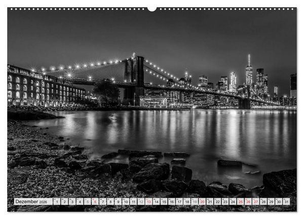 Produktbild: BROOKLYN BRIDGE Das Wahrzeichen von New York City (hochwertiger Premium Wandkalender 2026 DIN A2 quer), Kunstdruck in Hochglanz