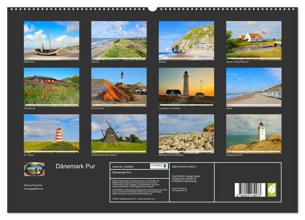 Produktbild: D&auml;nemark Pur (Wandkalender 2026 DIN A2 quer), CALVENDO Monatskalender