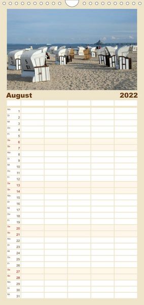 Produktbild: Familienplaner Strandkorb-Impressionen (Wandkalender 2022 , 21 cm x 45 cm, hoch)