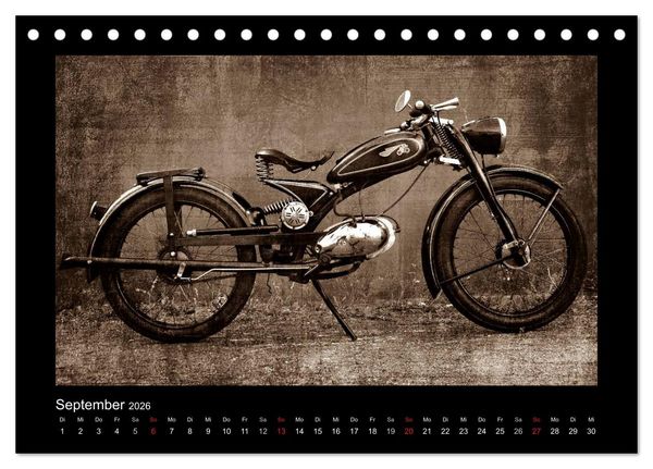 Produktbild: Motorrad Oldtimer (Tischkalender 2026 DIN A5 quer), CALVENDO Monatskalender