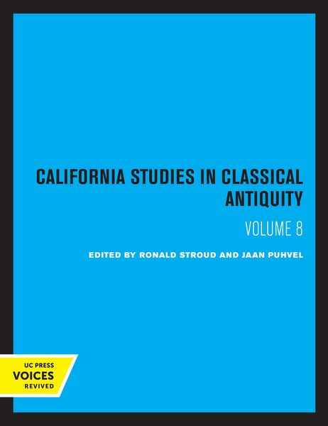 Produktbild: California Studies in Classical Antiquity, Volume 8