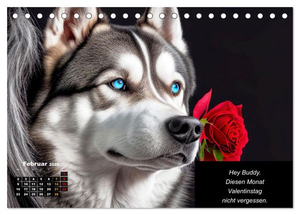 Produktbild: Der tierisch lustige Husky Kalender (Tischkalender 2026 DIN A5 quer), CALVENDO Monatskalender