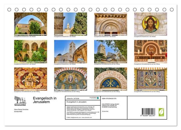 Produktbild: Evangelisch in Jerusalem (Tischkalender 2027 DIN A5 quer), CALVENDO Monatskalender