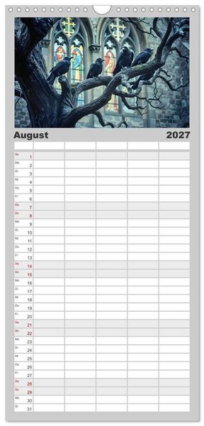 Produktbild: Familienplaner 2027 - Schattenkuss - Tiere in den Armen der Nacht mit 5 Spalten (Wandkalender, 21 x 45 cm) CALVENDO