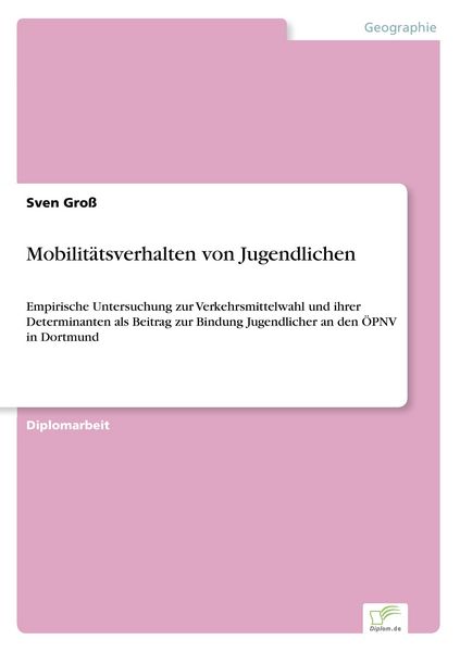 Produktbild: Mobilit&auml;tsverhalten von Jugendlichen