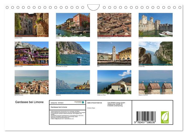 Produktbild: Gardasee bei Limone (Wandkalender 2026 DIN A4 quer), CALVENDO Monatskalender