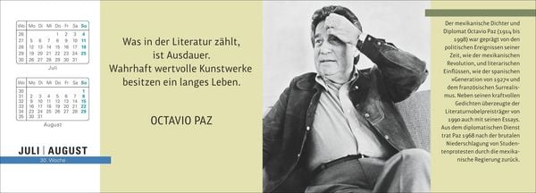 Produktbild: Der literarische Premium-Tischplaner 2027 - Wochenkalender mit Zitaten und Biografien ausgew&auml;hlter Autorinnen und Autoren