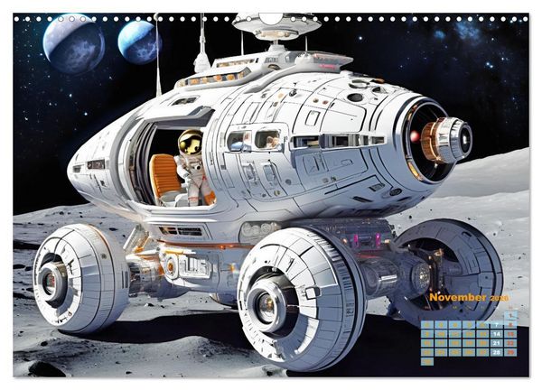 Produktbild: Im Weltall unterwegs - Verr&uuml;ckte Fahrzeuge im Universum (Wandkalender 2026 DIN A3 quer), CALVENDO Monatskalender