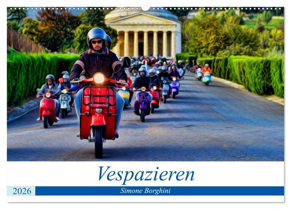 Vespazieren (Wandkalender 2026 DIN A2 quer), CALVENDO Monatskalender