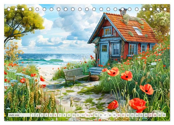 Produktbild: Cottages am Wasser - Malerische R&uuml;ckzugsorte genie&szlig;en (Tischkalender 2026 DIN A5 quer), CALVENDO Monatskalender