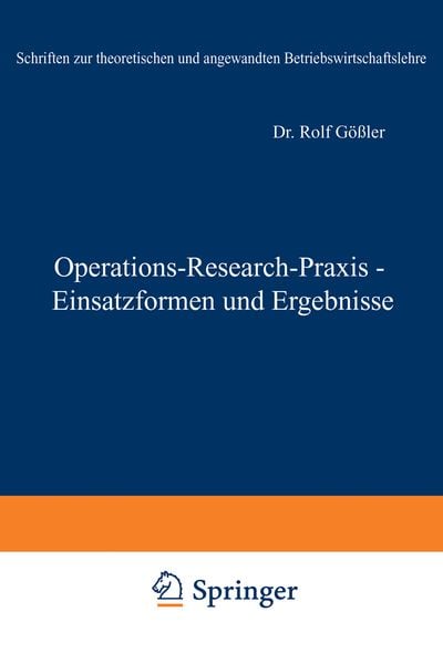 Produktbild: Operations-Research-Praxis &mdash; Einsatzformen und Ergebnisse