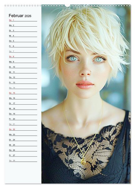 Produktbild: Kurzhaarschnitte. Zeitlose und sch&ouml;ne Schnitte f&uuml;r kurze Haare (hochwertiger Premium Wandkalender 2026 DIN A2 hoch), Kunstdruck in Hochglanz