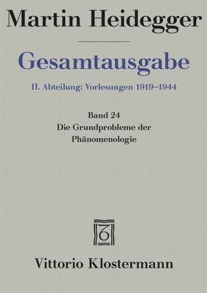 Produktbild: Die Grundprobleme der Ph&auml;nomenologie (Sommersemester 1927)