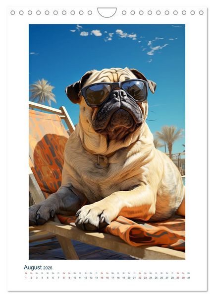Produktbild: Der kleine Mops (Wandkalender 2026 DIN A4 hoch), CALVENDO Monatskalender