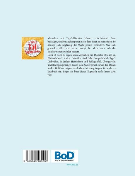 Produktbild: Blutzucker Tagebuch Protokollbuch Kontrollbuch messen kontrollieren dokumentieren f&uuml;r Patienten mit Diabetes - zus&auml;tzlich f&uuml;r Eintr&auml;ge von Blutdruck