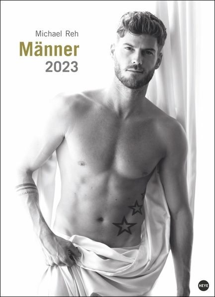 Männer Edition 2023. Jeden Monat ein sinnliches schwarz-weiß-Foto in einem Kalender Großformat. Schöne Männer im Wandkalender XXL 2023. Hochforma