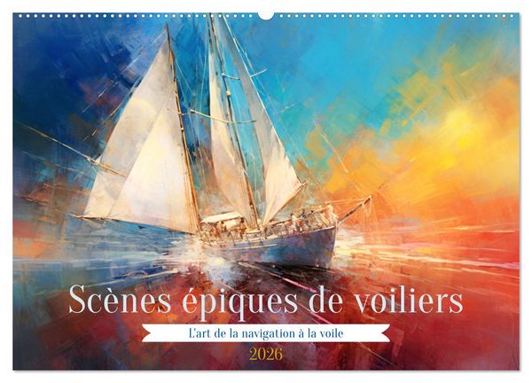 Scènes épiques de voiliers (Calendrier mural 2026 DIN A2 vertical), CALVENDO calendrier mensuel