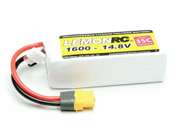 LemonRC Modellbau-Akkupack (LiPo) 14.8V 1600 mAh Zellen-Zahl: 4 35 C Softcase XT60