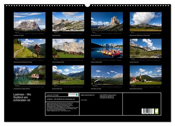 Produktbild: Ladinien - Wo S&uuml;dtirol am sch&ouml;nsten ist (Wandkalender 2026 DIN A2 quer), CALVENDO Monatskalender