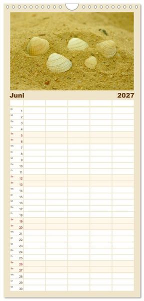 Produktbild: Familienplaner 2027 - An der Nordsee mit 5 Spalten (Wandkalender, 21 x 45 cm) CALVENDO