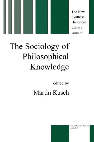 Produktbild: The Sociology of Philosophical Knowledge