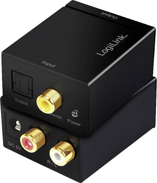 LogiLink CA0100 Toslink / Cinch Audio Adapter Schwarz