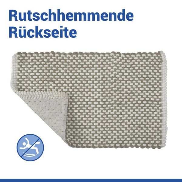 Produktbild: Badteppich Mod. Covelo Wei&szlig;-Beige, 50 x 80 cm, rutschfest und waschbar bis 30 &deg;C