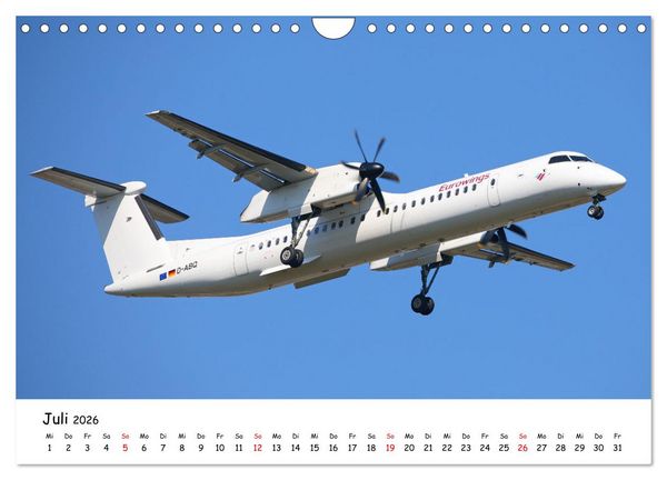 Produktbild: Flugzeuge am blauen Himmel (Wandkalender 2026 DIN A4 quer), CALVENDO Monatskalender
