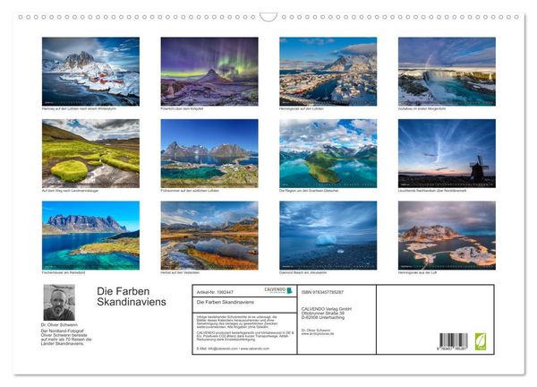 Produktbild: Die Farben Skandinaviens (Wandkalender 2026 DIN A2 quer), CALVENDO Monatskalender