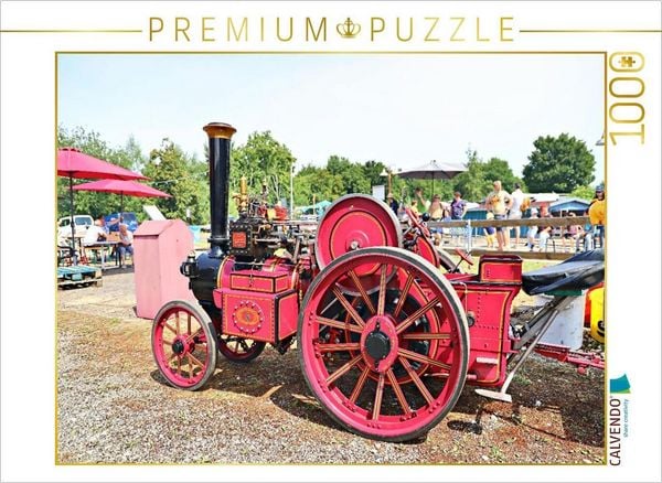 Produktbild: CALVENDO Puzzle Dampftraktor von Charles Burrel in rot | 1000 Teile Lege-Gr&ouml;&szlig;e 64x48cm Foto-Puzzle f&uuml;r gl&uuml;ckliche Stunden