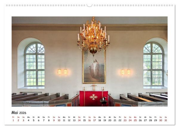 Produktbild: Schwedische Kirchen auf dem St.Olavsweg (hochwertiger Premium Wandkalender 2026 DIN A2 quer), Kunstdruck in Hochglanz