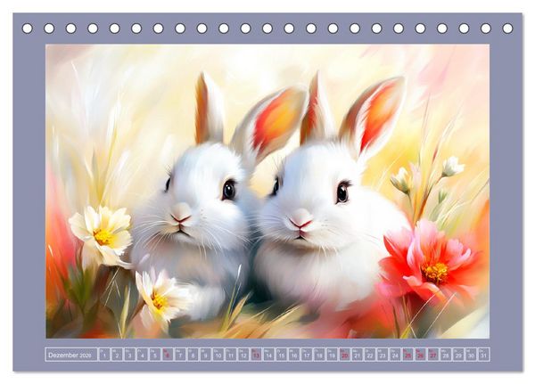 Produktbild: Nagergl&uuml;ck und Bl&uuml;tenzauber. Niedliche Tierchen im romantischen Stil (Tischkalender 2026 DIN A5 quer), CALVENDO Monatskalender