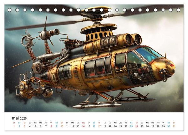 Produktbild: M&eacute;caniques fantastiques (Calendrier de bureau 2026 DIN A5 vertical), CALVENDO calendrier mensuel