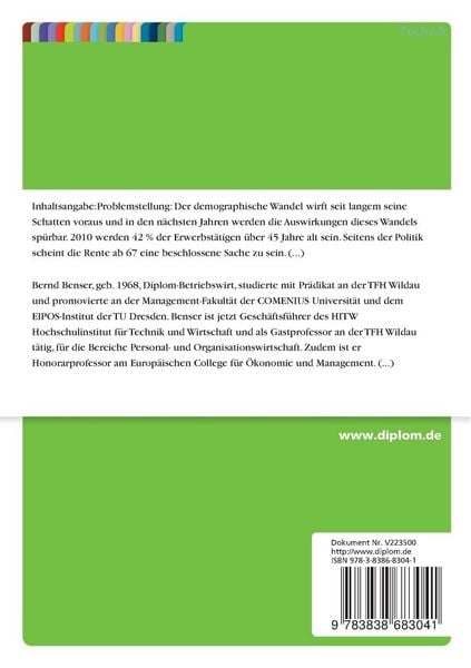 Produktbild: Wege f&uuml;r eine nachhaltige Personalentwicklung unter besonderer Ber&uuml;cksichtigung des demographischen Faktors