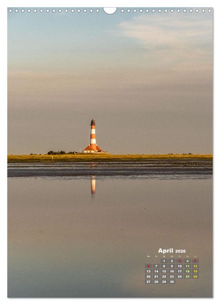 Produktbild: Westerhever - Wattwanderung in den Sonnenuntergang (Wandkalender 2026 DIN A3 hoch), CALVENDO Monatskalender