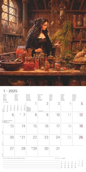 'Medieval Fantasy 2025 - Broschürenkalender 30x30 cm (30x60 geöffnet) - Kalender mit Platz für 