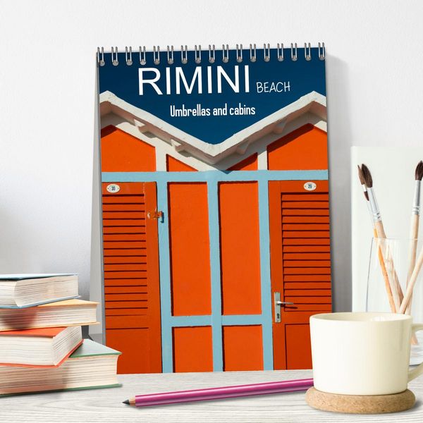 Produktbild: Rimini beach Umbrellas and cabins (Desk Calendar 2026 DIN A5 portrait), CALVENDO 12 Month DeskCalendar