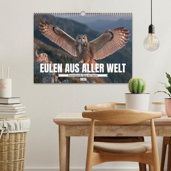Produktbild: Eulen aus aller Welt - Faszinierende J&auml;ger der Nacht (Wandkalender 2026 DIN A3 quer), CALVENDO Monatskalender