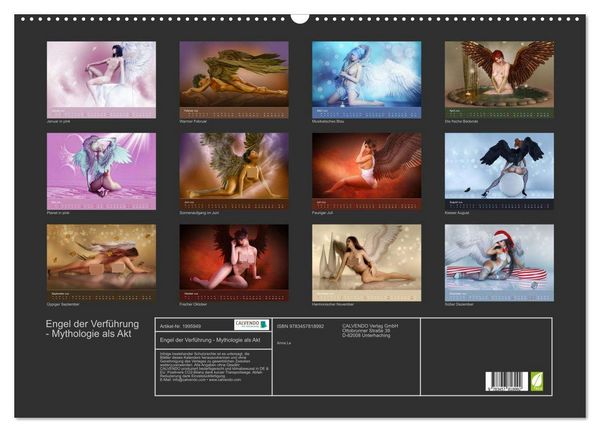 Produktbild: Engel der Verf&uuml;hrung - Mythologie als Akt (Wandkalender 2026 DIN A2 quer), CALVENDO Monatskalender