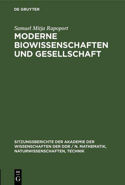 Produktbild: Moderne Biowissenschaften und Gesellschaft