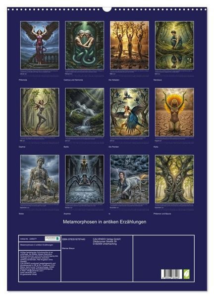 Produktbild: Metamorphosen in antiken Erz&auml;hlungen (Wandkalender 2027 DIN A2 hoch), CALVENDO Monatskalender