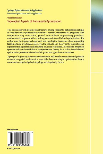 Produktbild: Topological Aspects of Nonsmooth Optimization