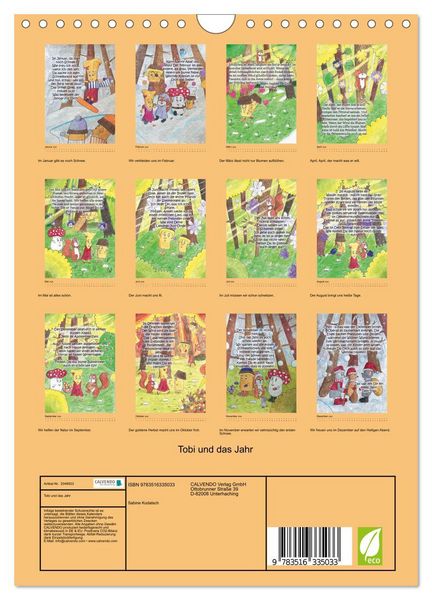 Produktbild: Tobi und das Jahr (Wandkalender 2026 DIN A4 hoch), CALVENDO Monatskalender
