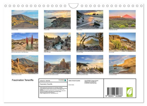 Produktbild: Faszination Teneriffa (Wandkalender 2026 DIN A4 quer), CALVENDO Monatskalender