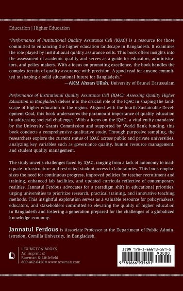 Produktbild: Performance of Institutional Quality Assurance Cell (IQAC)