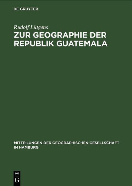 Produktbild: Zur Geographie der Republik Guatemala